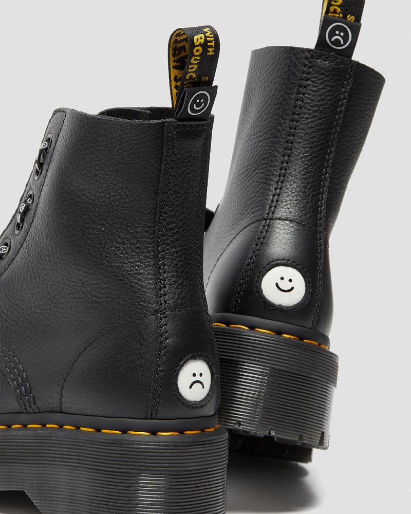 Dr Martens Sinclair Lazy Oaf Læder Platform Støvler Dame Sort | DK 254LIS